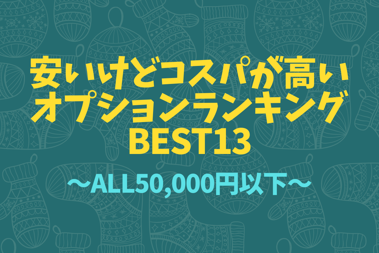 安いけどコスパが高いオプションランキングbest13